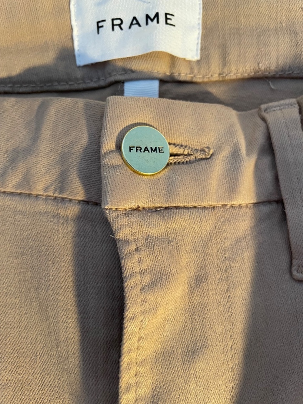 Frame tan colored kick flare cropped jean, size 28 - Picture 8 of 11